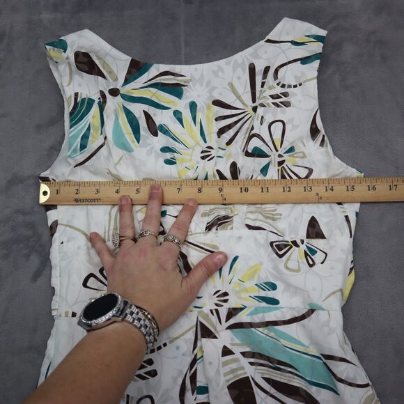 Dressbarn Dress Womens 4 Multicolor Sleeveless Scoop Neck Pleated Knee Length - Picture 3 of 16